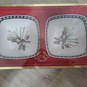 New set of Lenox etching dipping bowl box